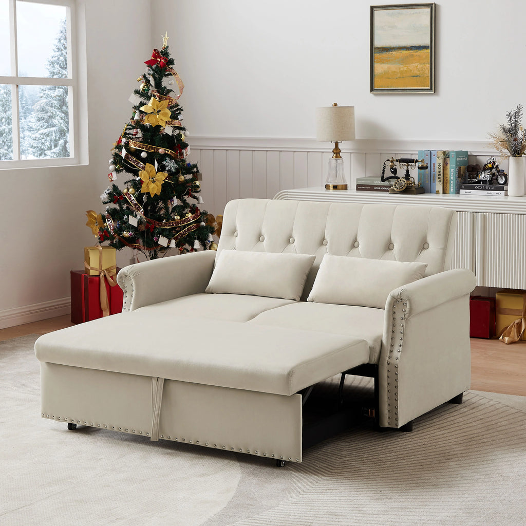Velvet Convertible Sleeper Sofa Bed B729246