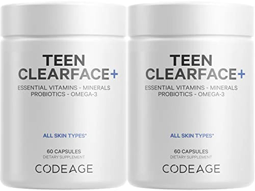 Vitamins A C D3 E Zinc Probiotics L-Lysine Omega-3 Supplement 2 Pack M613