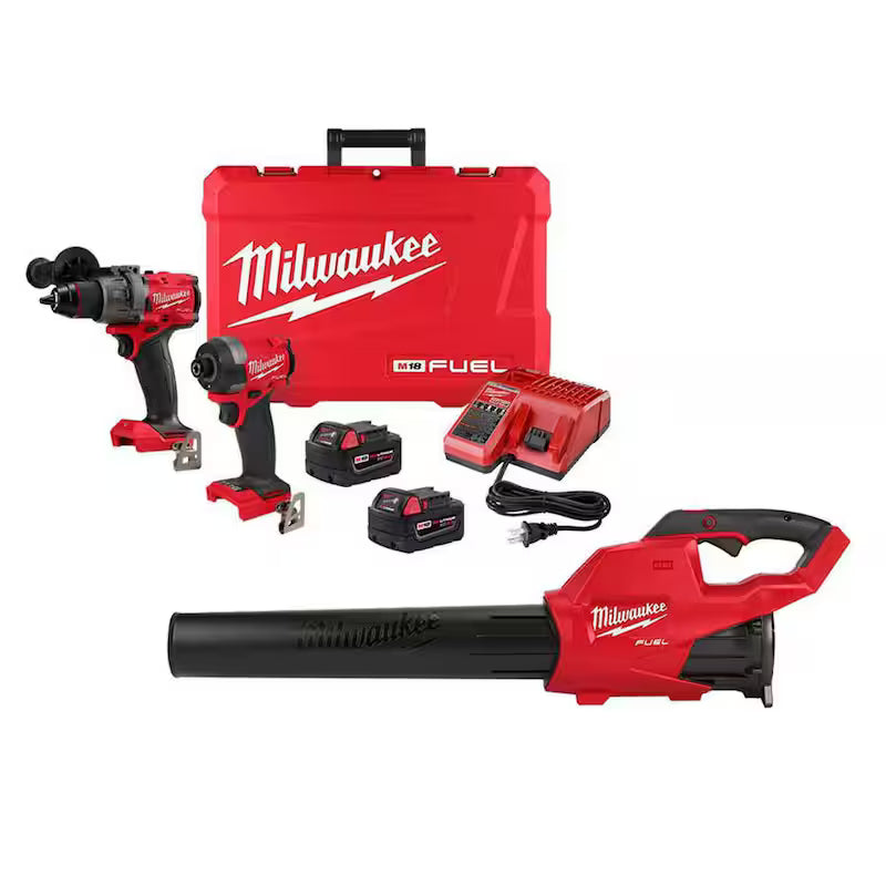 18V Lithium-Ion Brushless Cordless Hammer Drill and Impact Driver Combo Kit with Blower K388