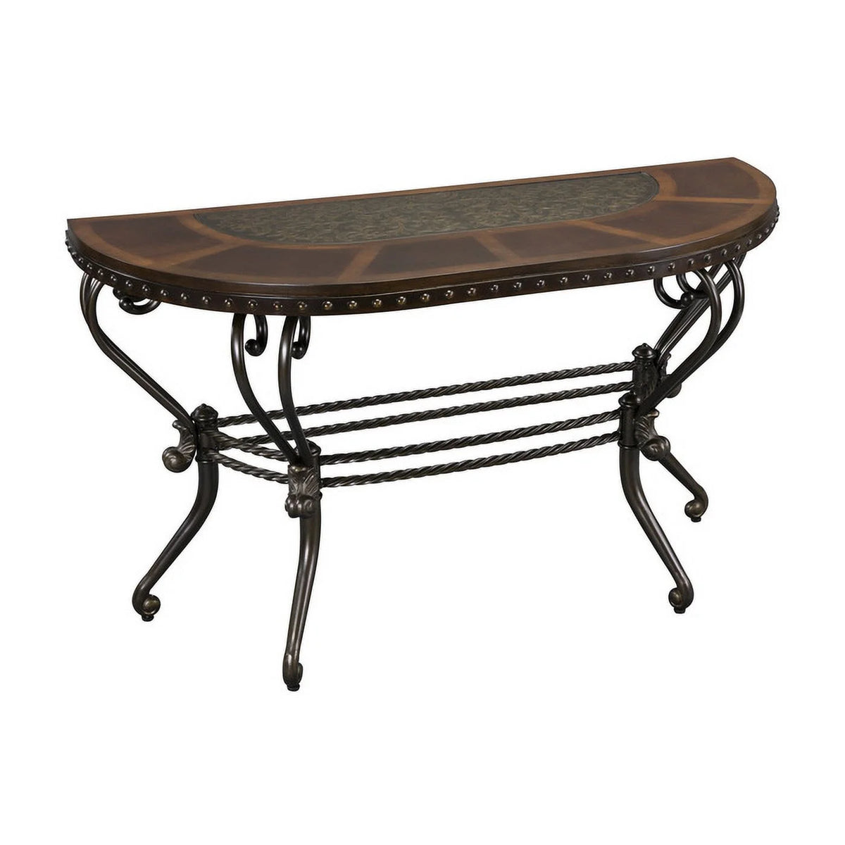 Metal Console Table in Dark Cherry Z352