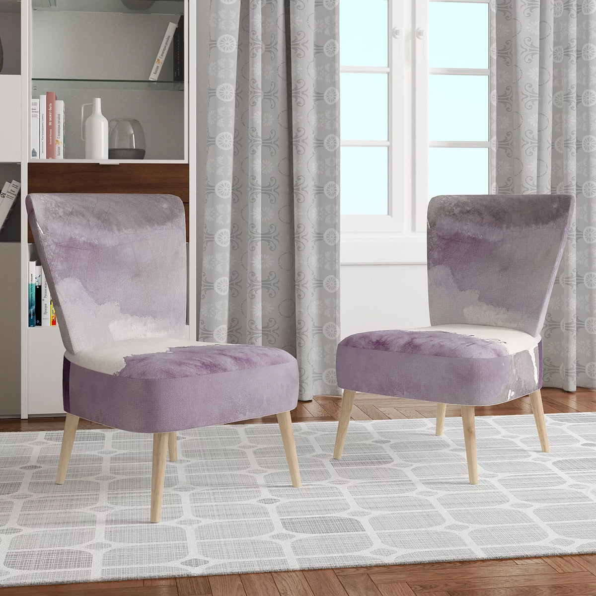 Amethyst And Grey Upholstered Accent Chair R218441