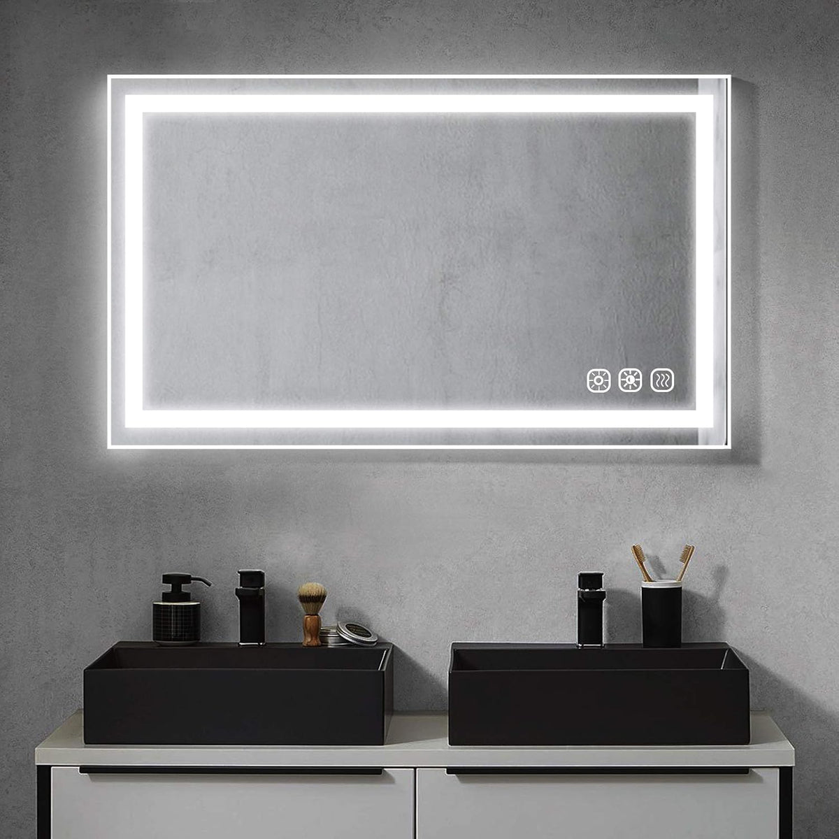 24 x 40 Inch LED Dimmable Anti-Fog Wall Mounted Vanity Mirror Y67761
