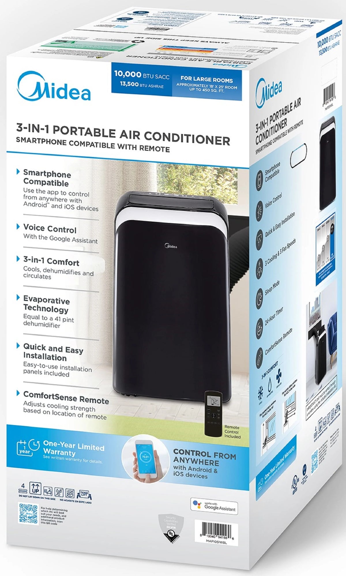 10,000 BTU Smart Portable Air Conditioner with Remote R892