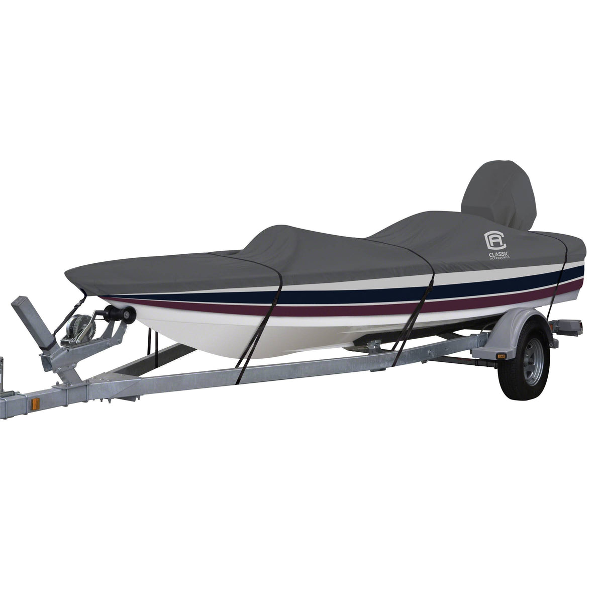 Heavy Duty Outboard Ski Boat Cover with Support Pole A27655