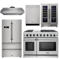 48 in. Gas Range, Range Hood, Refrigerator, Dishwasher, Wine Cooler U79568