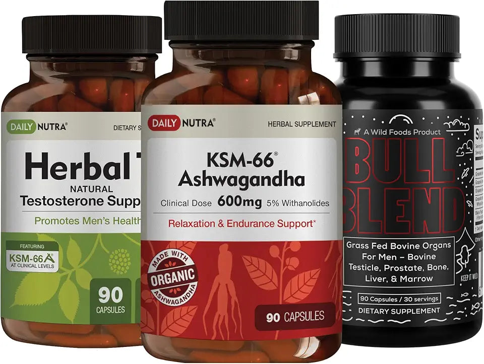 90 Capsules Ashwagandha and Herbal T Formula Bundle Q7405
