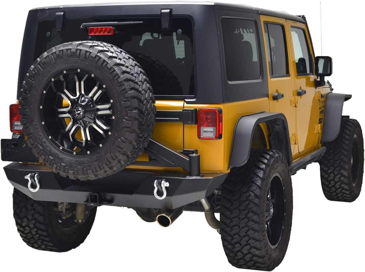 Black Rear Bumper with Tailgate Tire Carrier C756625