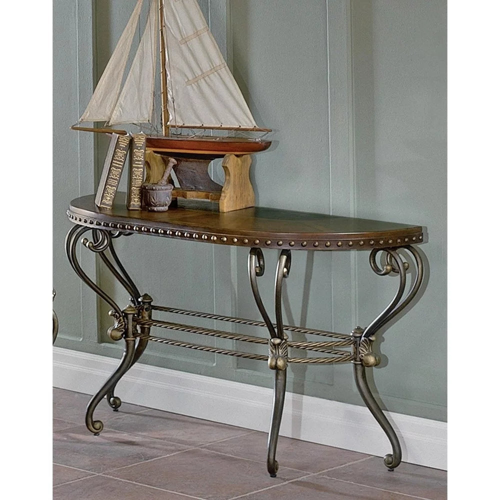 Metal Console Table in Dark Cherry Z352