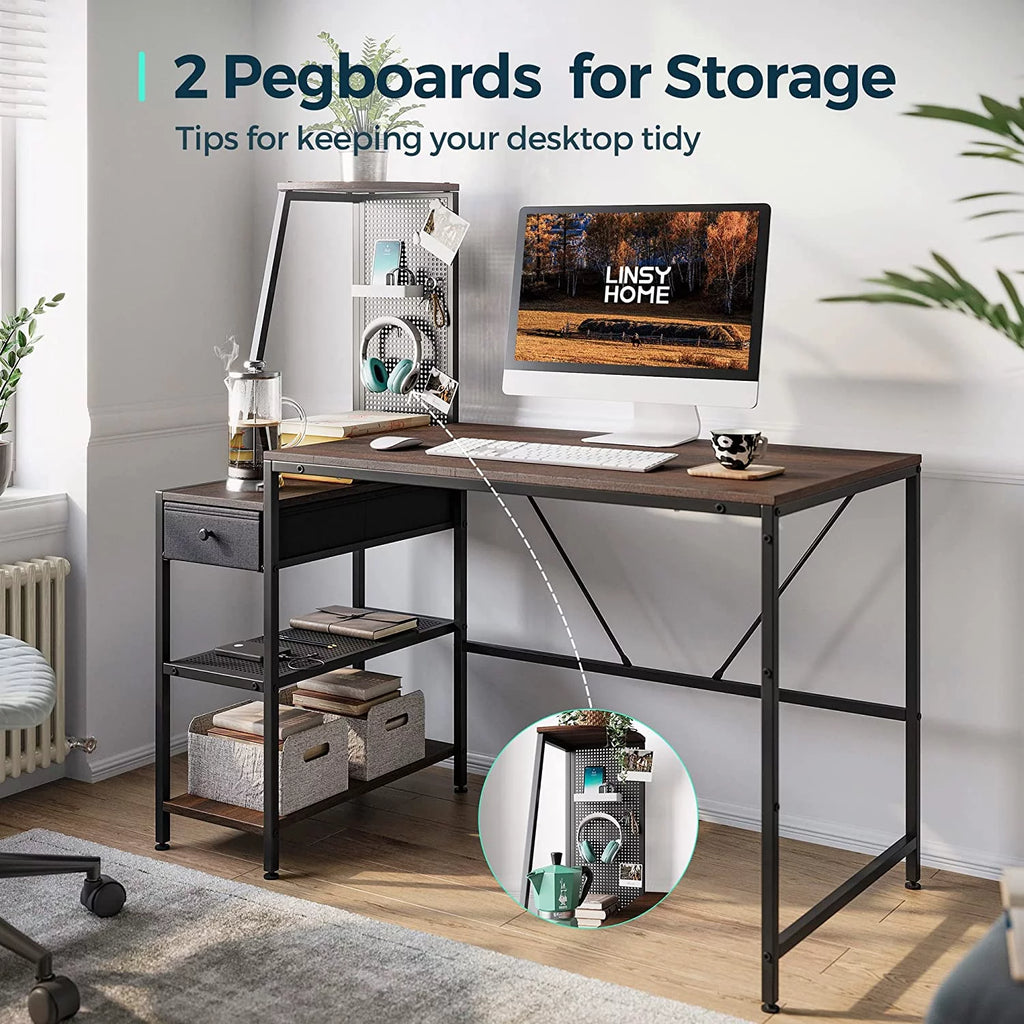 48 Inch Computer Desk with Shelves and Storage Drawer B896407