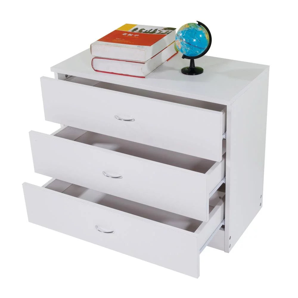 White 3-Drawer Dresser Night Stand Side Table S4838