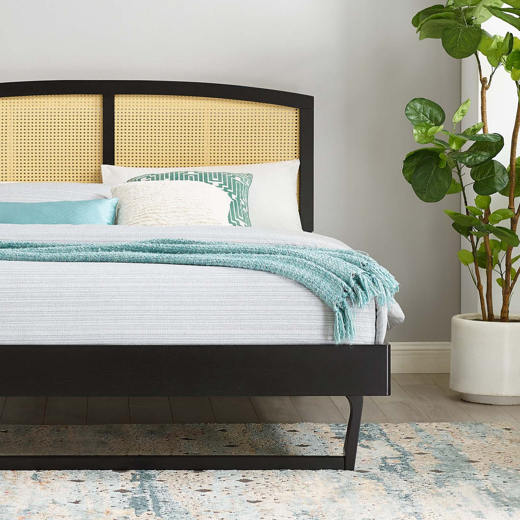 Black Wood Full Size Platform Bed Frame E454
