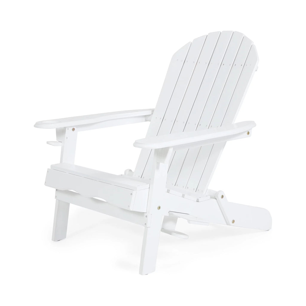 White Acacia Wood Folding Adirondack Chair W690351
