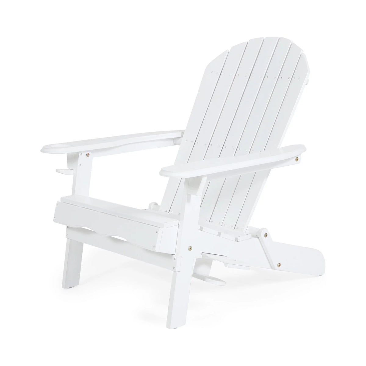 White Acacia Wood Folding Adirondack Chair W690351