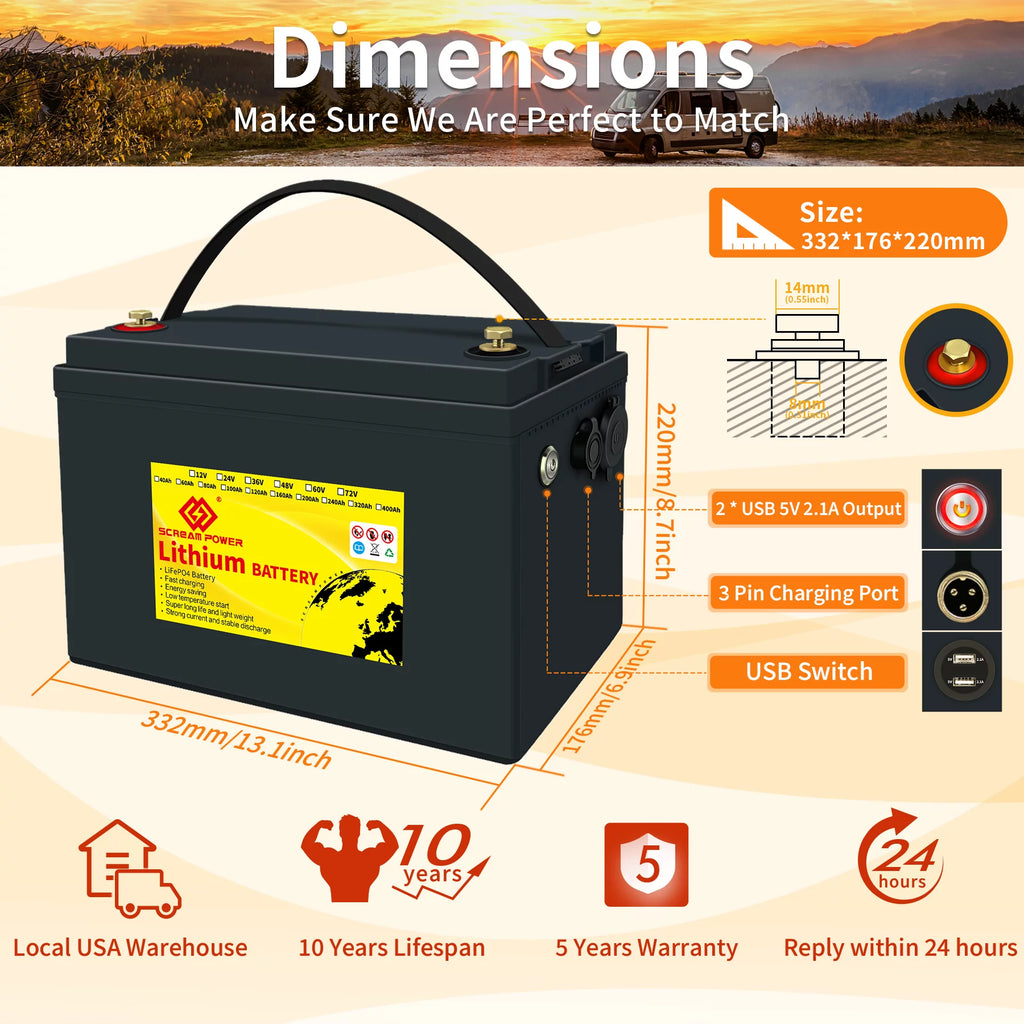 24V 60Ah LiFePO4 Battery with 100A BMS K8666