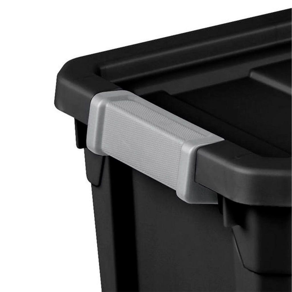 7.5 Gallon Storage Totes with Latch Lids, Black 6 Pack I19977