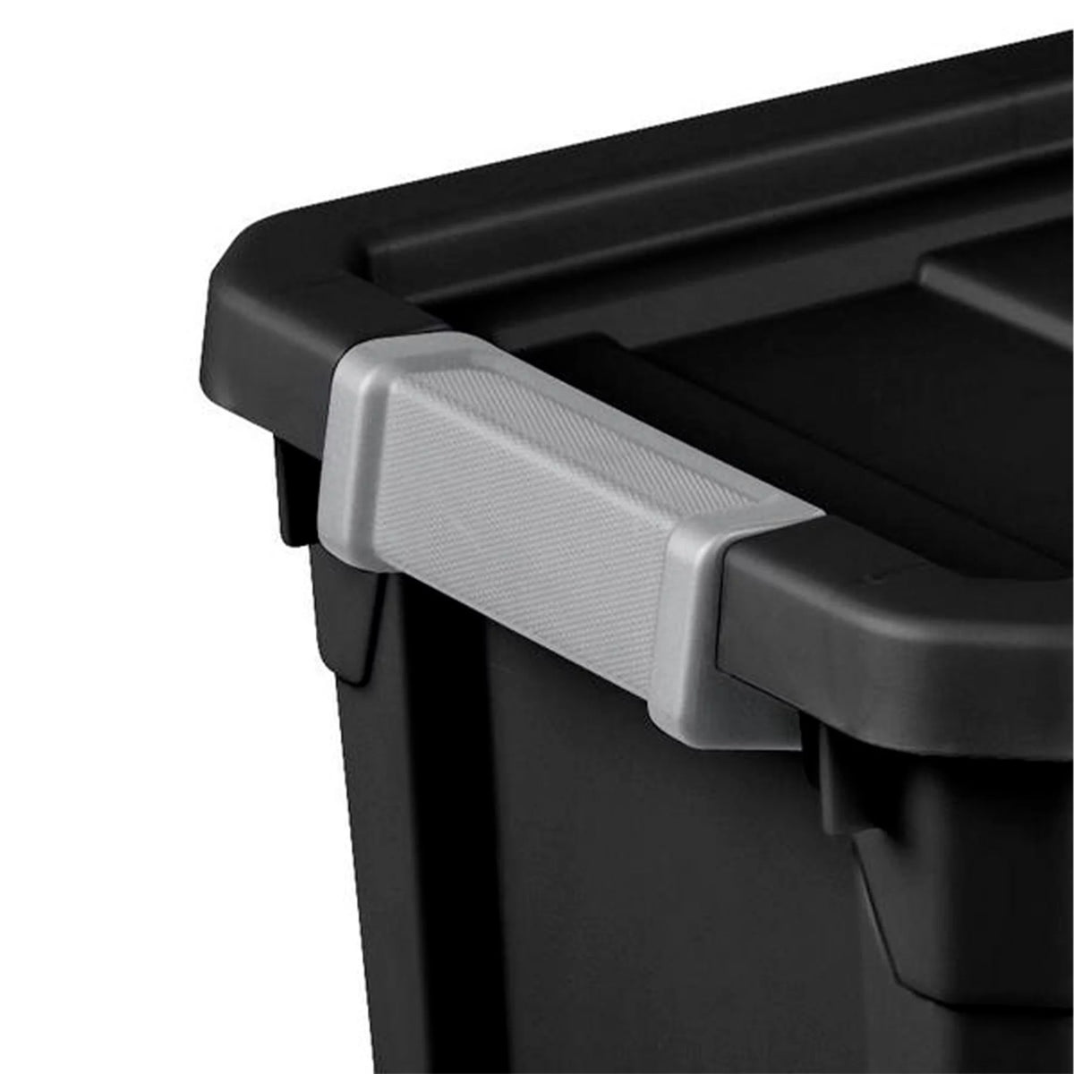 7.5 Gallon Storage Totes with Latch Lids, Black 6 Pack I19977