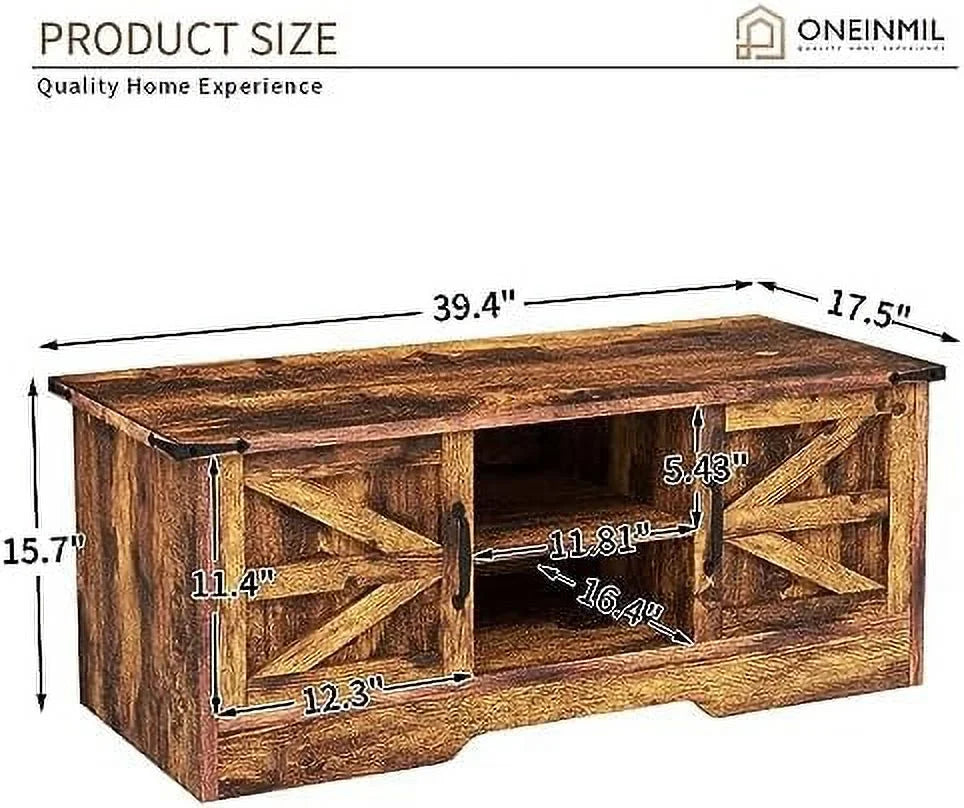 White Coffee Table with Barn Doors B261946