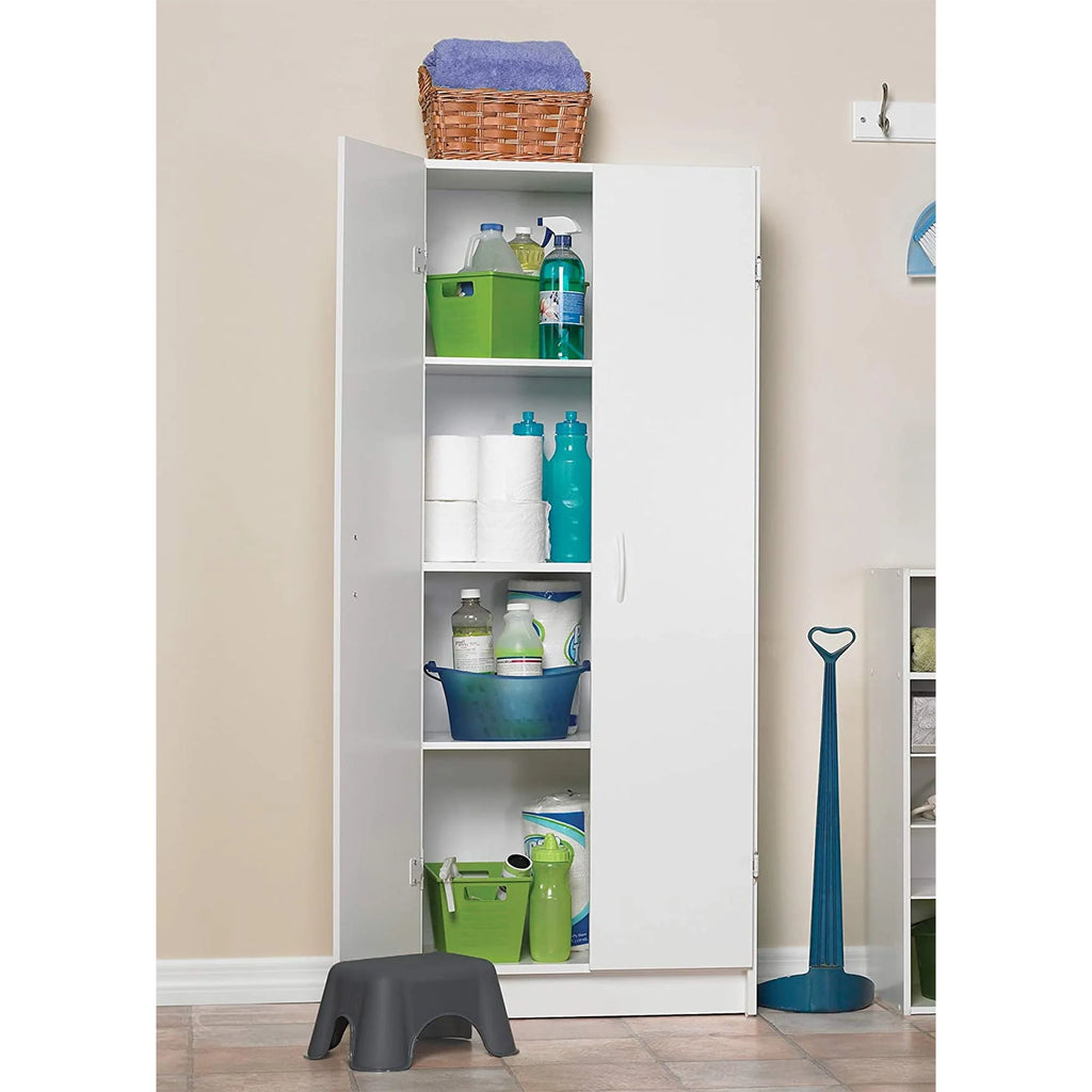 Adjustable 4 Shelf Pantry Cabinet, White T101