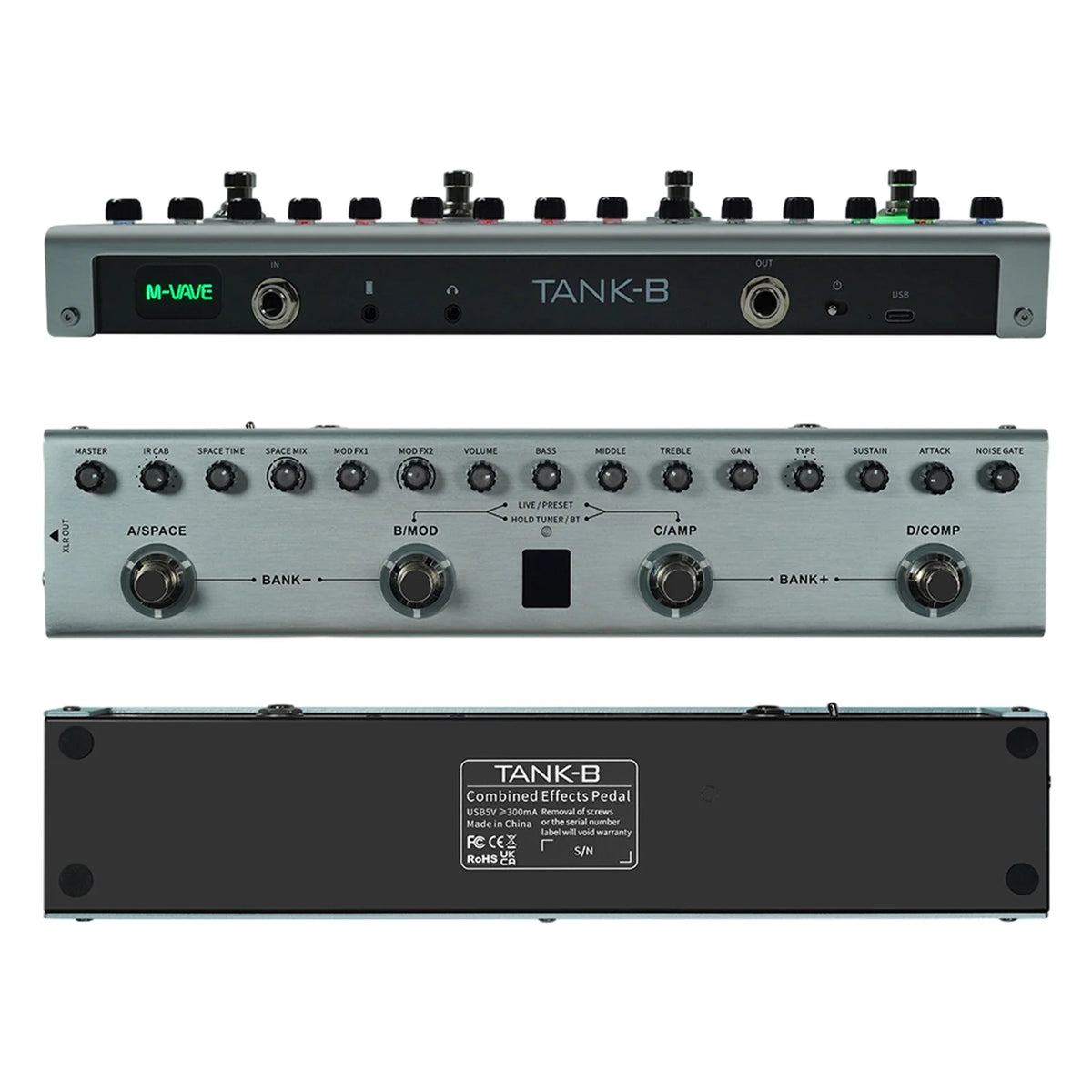 Effects Pedal with 3-Band Equalizers, XLR Balanced Output, and Multiple Delays/Reverbs H51626