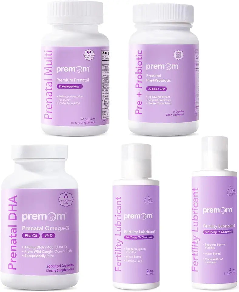 Multivitamin for Women + Prenatal DHA Fish Oil + Prenatal Pre & Probiotics + Personal Fertility Lubricant M946390
