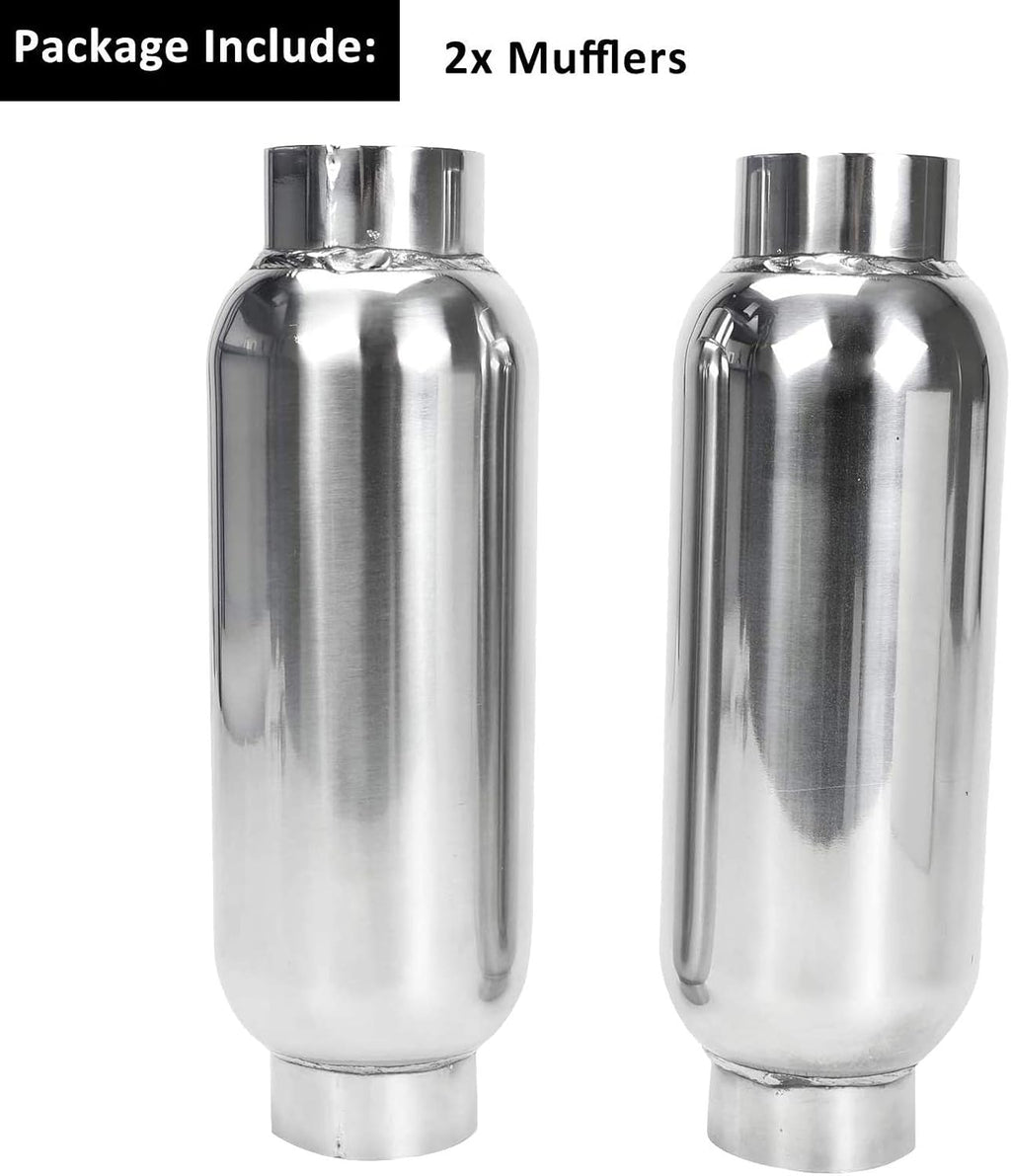2.5 Inch Stainless Steel Weld-on Exhaust Muffler Pack of 2 Y106746