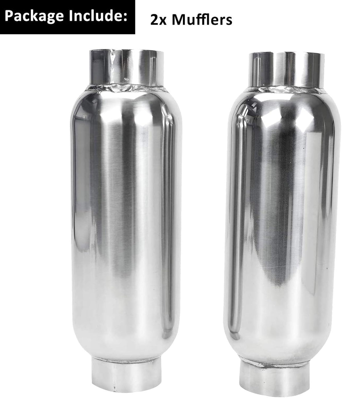 2.5 Inch Stainless Steel Weld-on Exhaust Muffler Pack of 2 Y106746