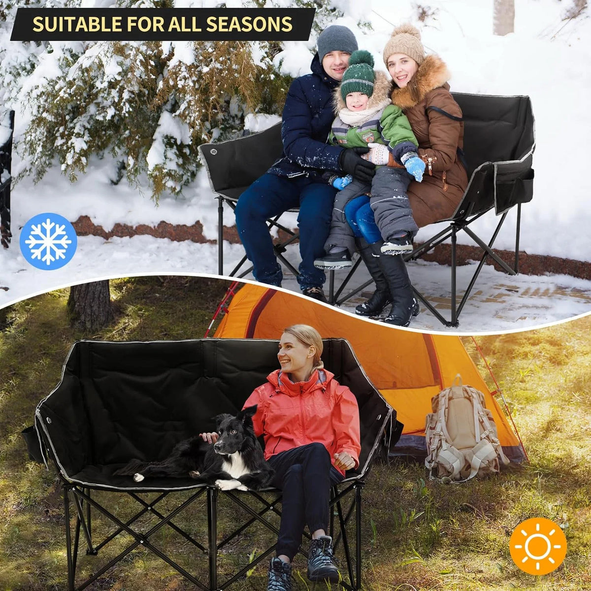 Oversized Heated Two Person Folding Camping Chair N6936