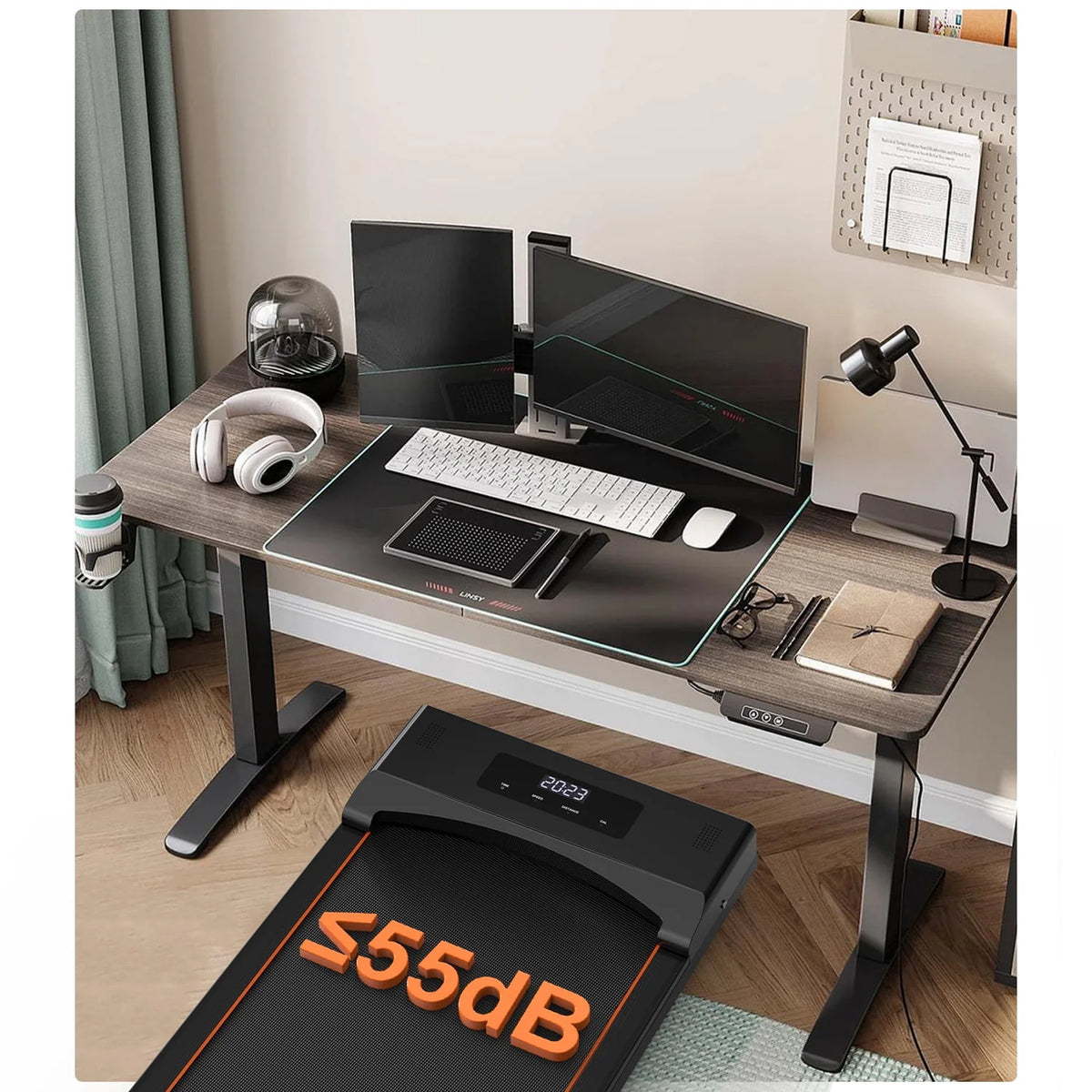 Under Desk Treadmill Electric Slim Walking Pad with LED Display V839101