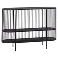 48" x 34" Black Metal 2 Shelf Console Table C67397