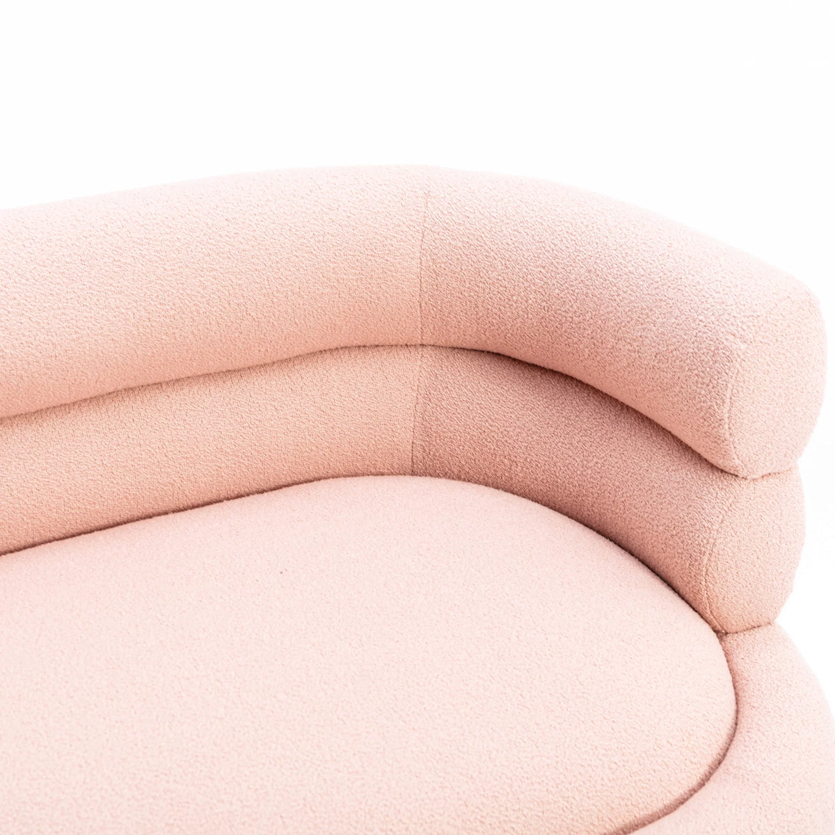 Pink Polyester Upholstered Wingback Accent Chair with Metal Legs X24188