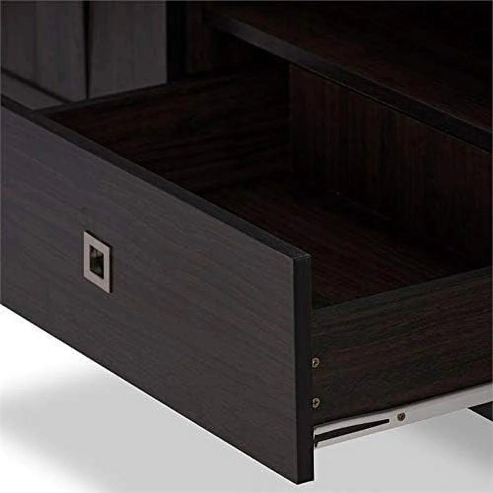 Dark Brown TV Stand Console Entertainment Center M75622