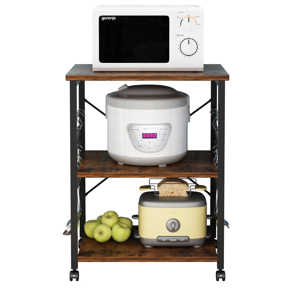 3-Tier Rolling Kitchen Cart with Metal Frame D119293