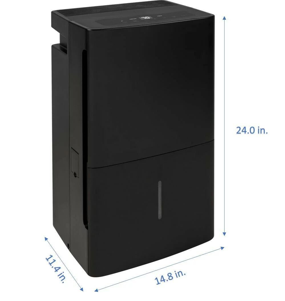 45-Pint Portable Dehumidifier with Drain, Black L708