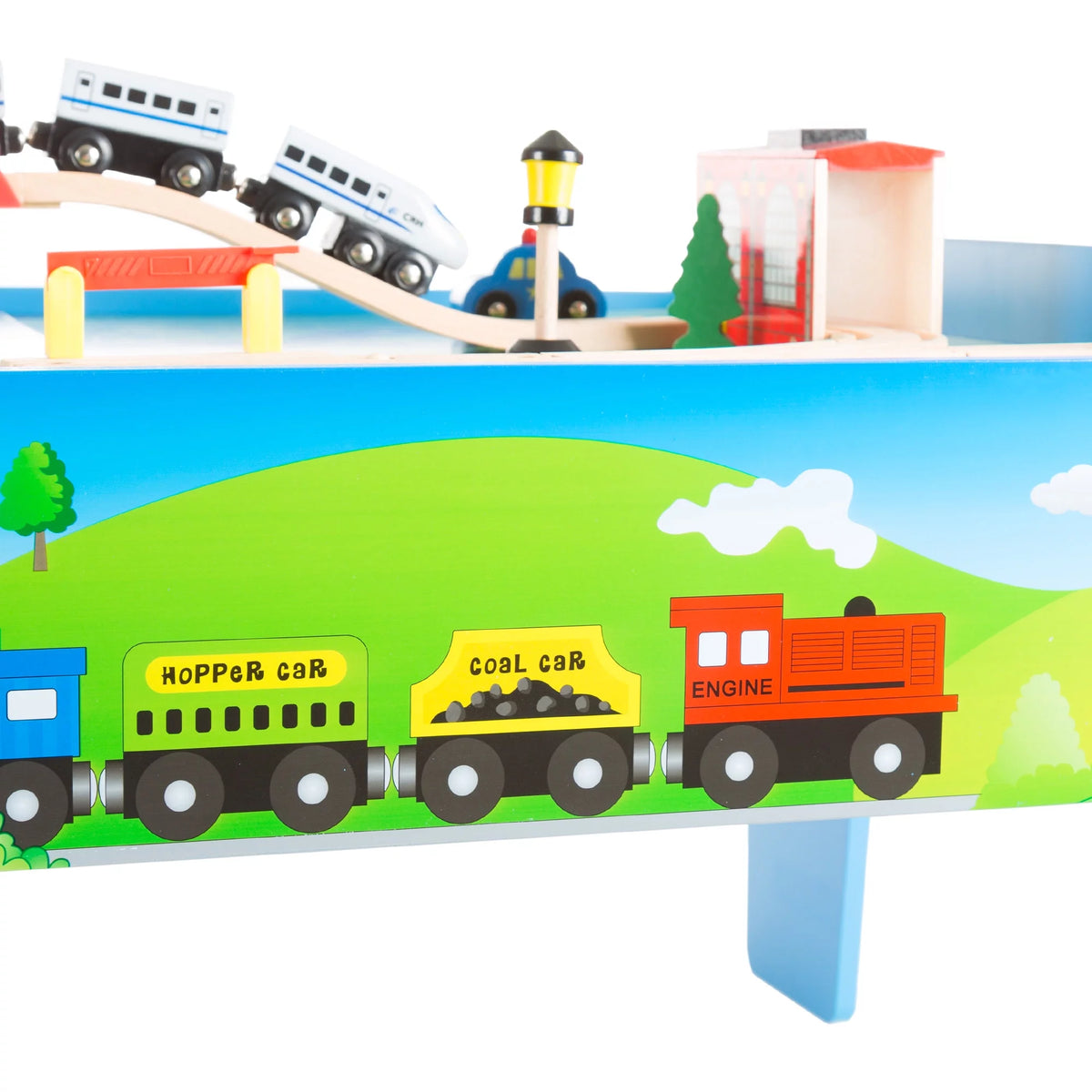 Wooden Train Set & Table with 75 Pieces L8249