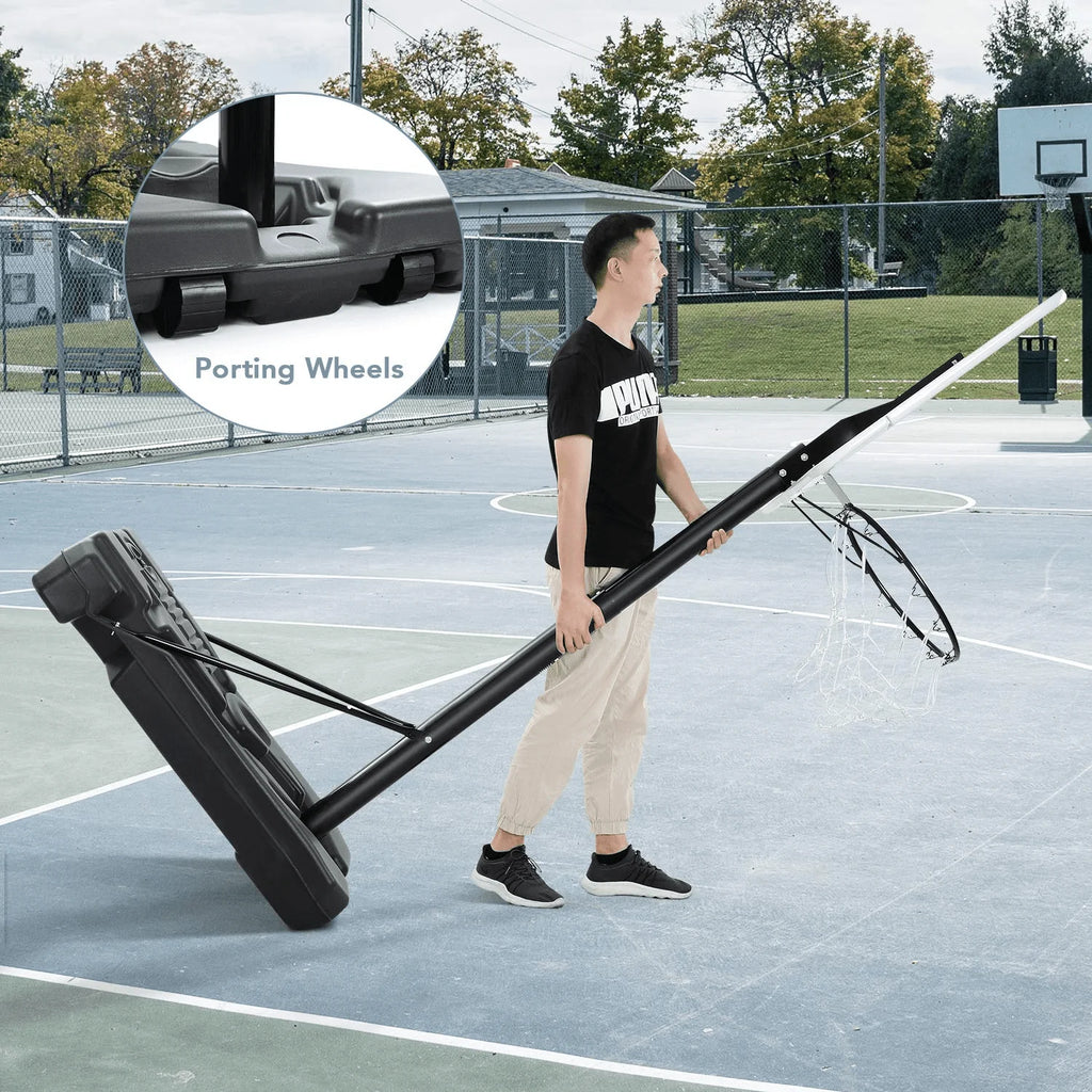 Portable Adjustable Height Basketball Hoop with Backboard S7647
