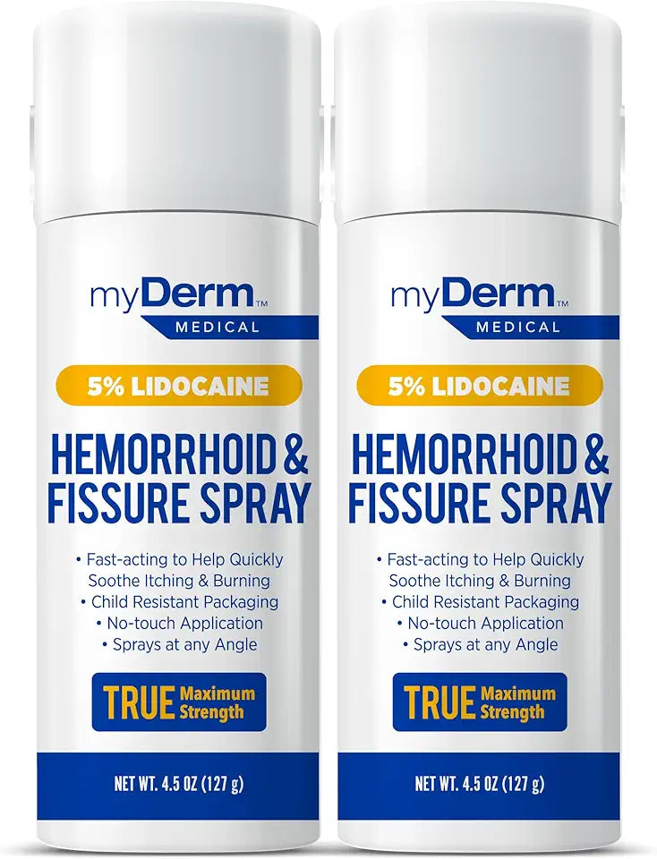 Maximum Strength 5% Lidocaine Hemorrhoidal & Fissure Spray 4.5oz R7892