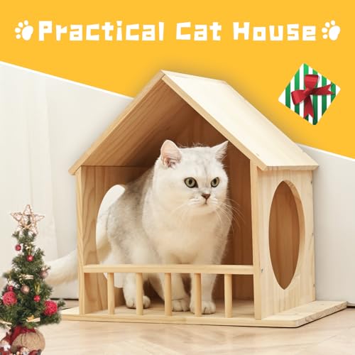 9pc Wooden Cat Wall Shelves with Condo Houses Perches Ladders and Scratching Posts H486