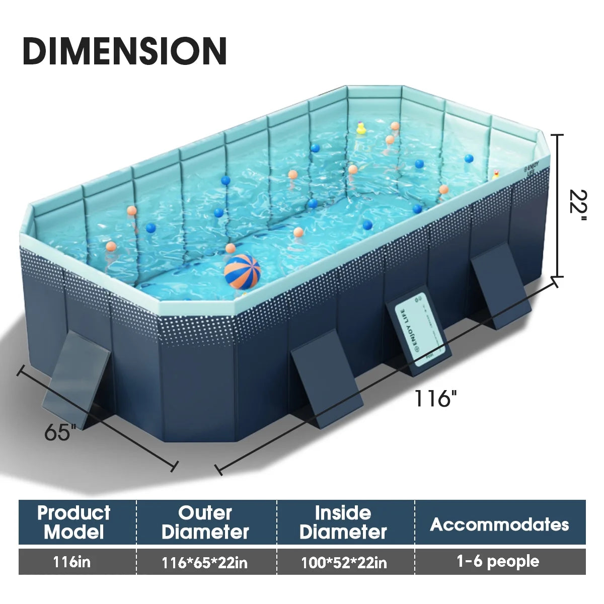 Foldable Above Ground Pool 82x55x21 P309