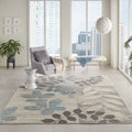 Ivory Light Blue 8' x 10' Area Rug J96315