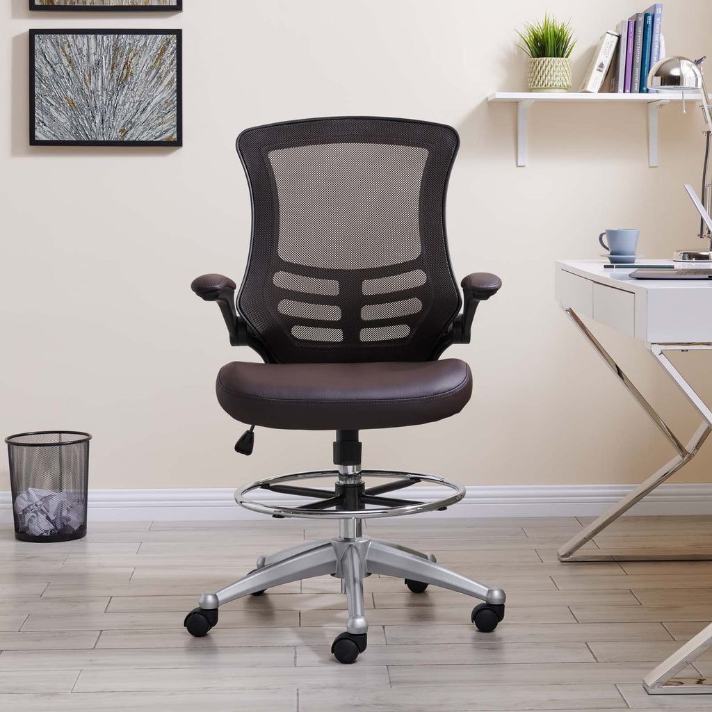 Brown Vinyl Drafting Chair Y585231