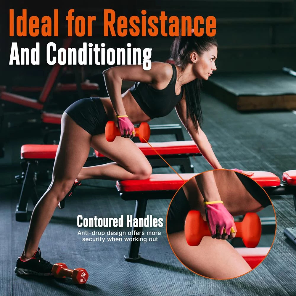 20 lbs. Neoprene Coated Dumbbell Set with Stand M889