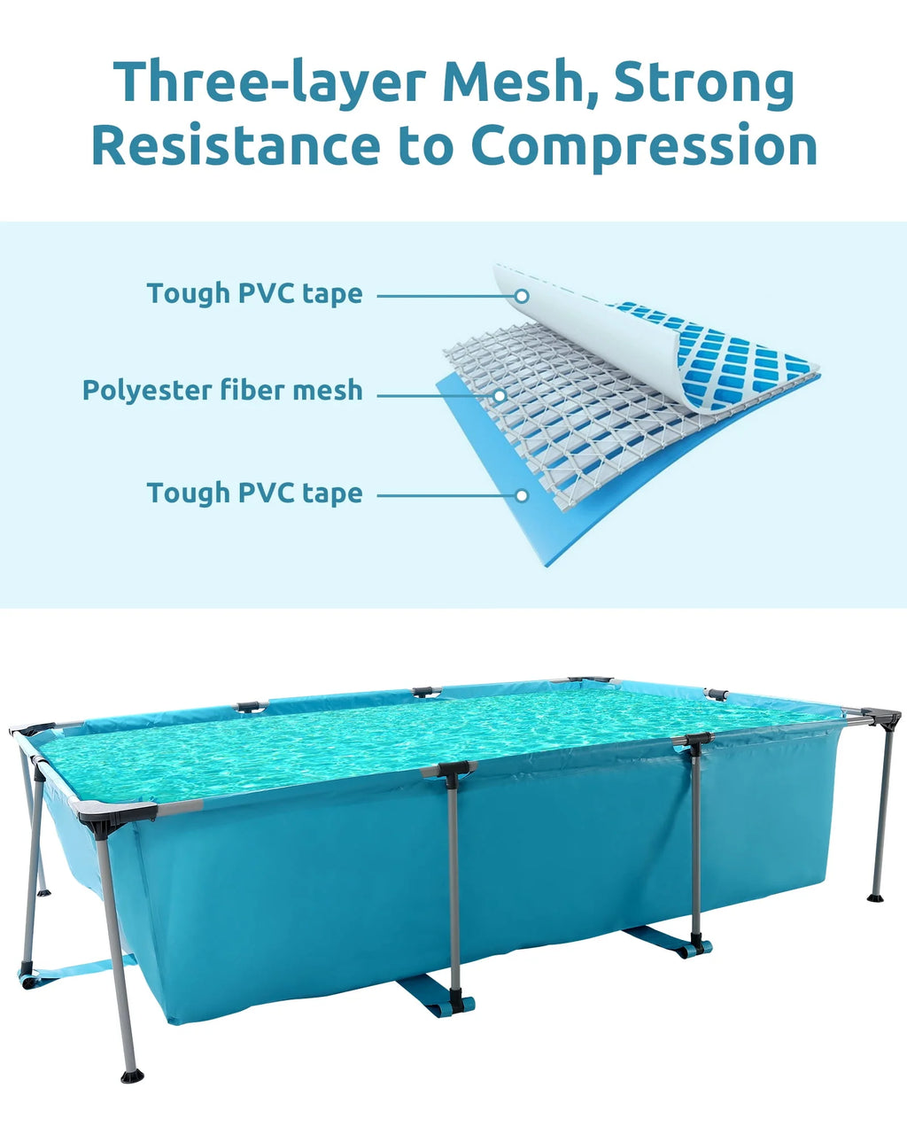 10 ft Above Ground Rectangular Frame Swimming Pool M4699