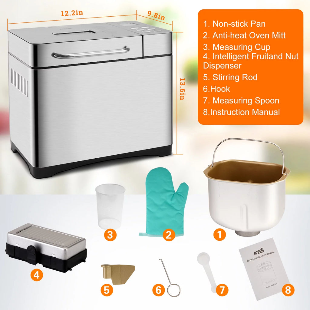 2LB Automatic Stainless Steel Bread Maker K3399