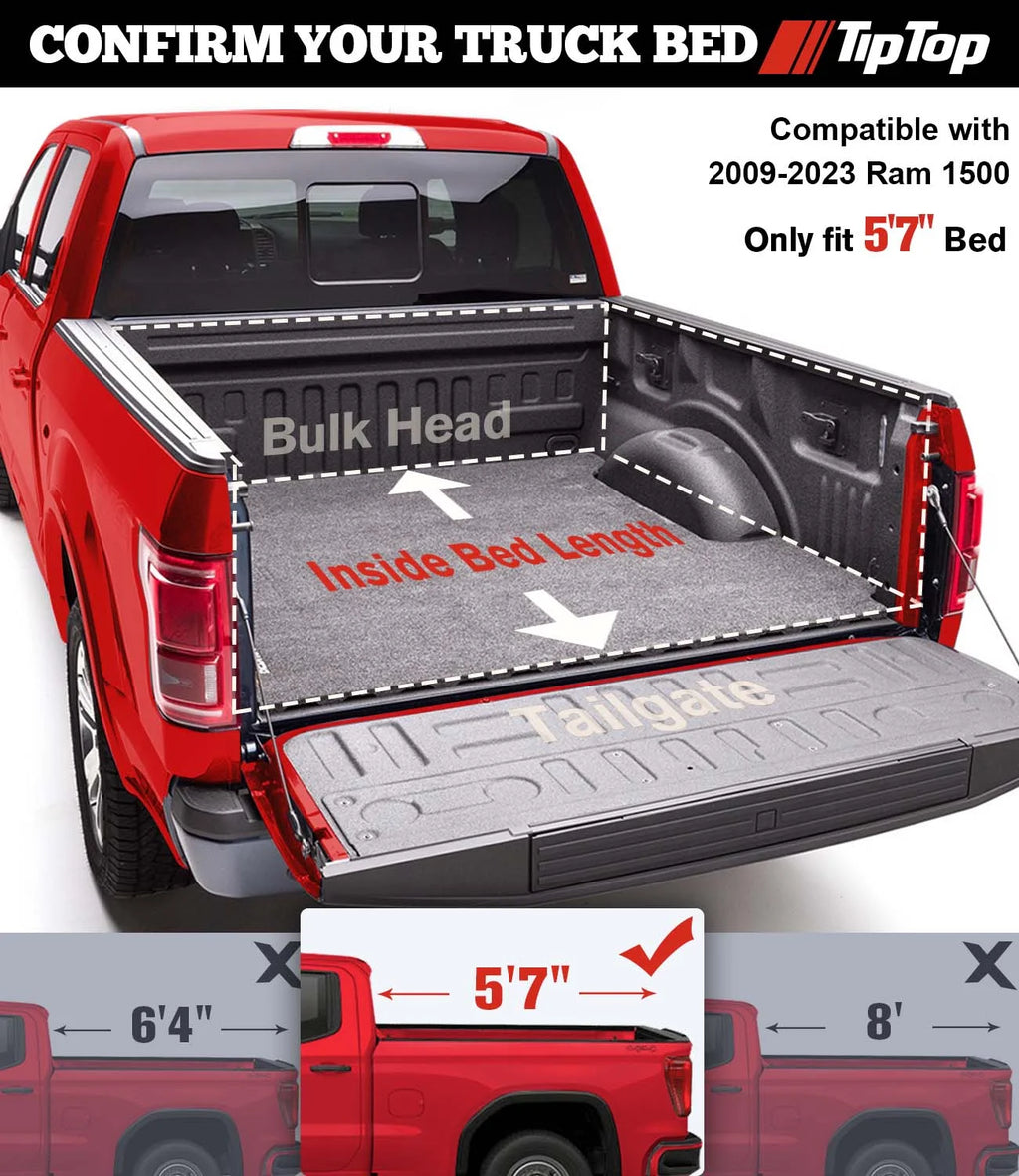 Tri-Fold Hard Tonneau Cover Truck Bed FRP On Top X4074
