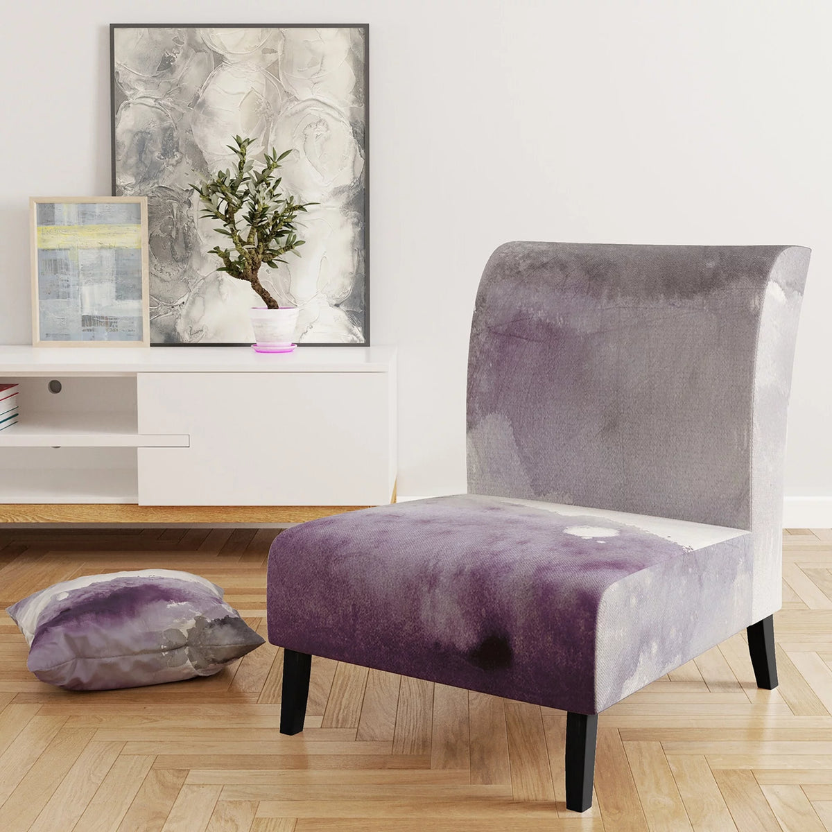 Amethyst And Grey Upholstered Accent Chair R218441