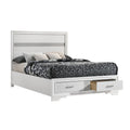White Full Size Panel Bed with 2 Storage Drawers C27919