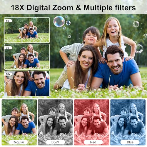 4K 64MP 18X Zoom Point and Shoot Digital Camera with 64GB TF Card K7612