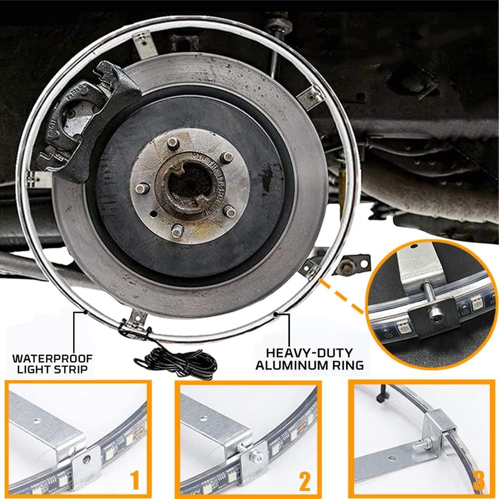 17IN RGB LED Wheel Ring Light Kit 4PCS Single Row Waterproof W392