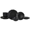 Black 12 Piece Stoneware Dinnerware Set M603