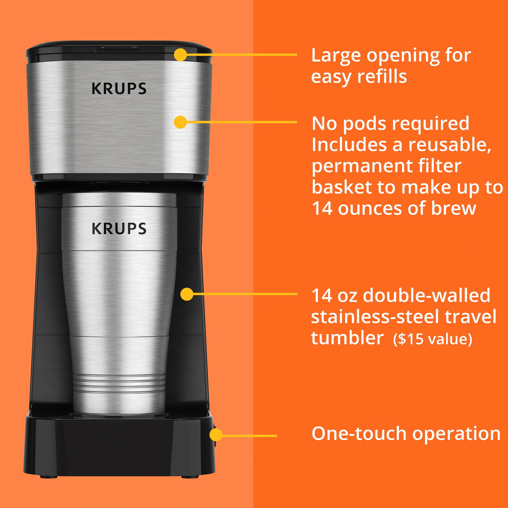 Single-Serve Coffee Maker with Stainless Steel Travel Mug J749